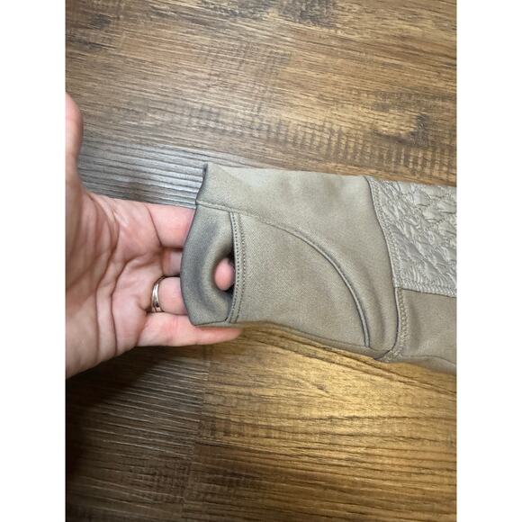 Athleta Rock Ridge Primaloft Quilted Grey taupe SMALL Women's Hooded Jacket - Picture 11 of 11